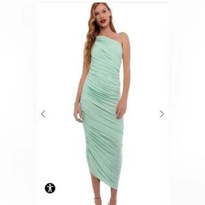 Norma Kamali Diana Gown Midi Dress Small NEW NWT Seafoam Green